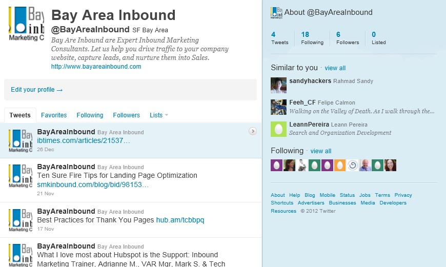 Top 5 Guides for Effective Twitter Business Pages by Bay Area Inbound